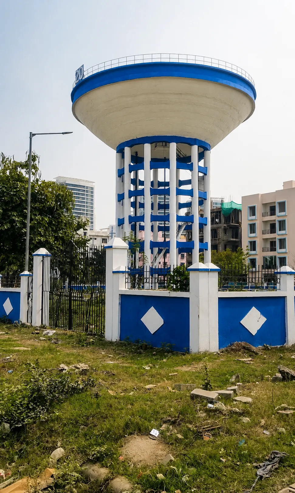 Completed water reservoir tank, New Town